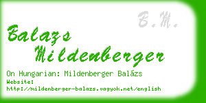 balazs mildenberger business card